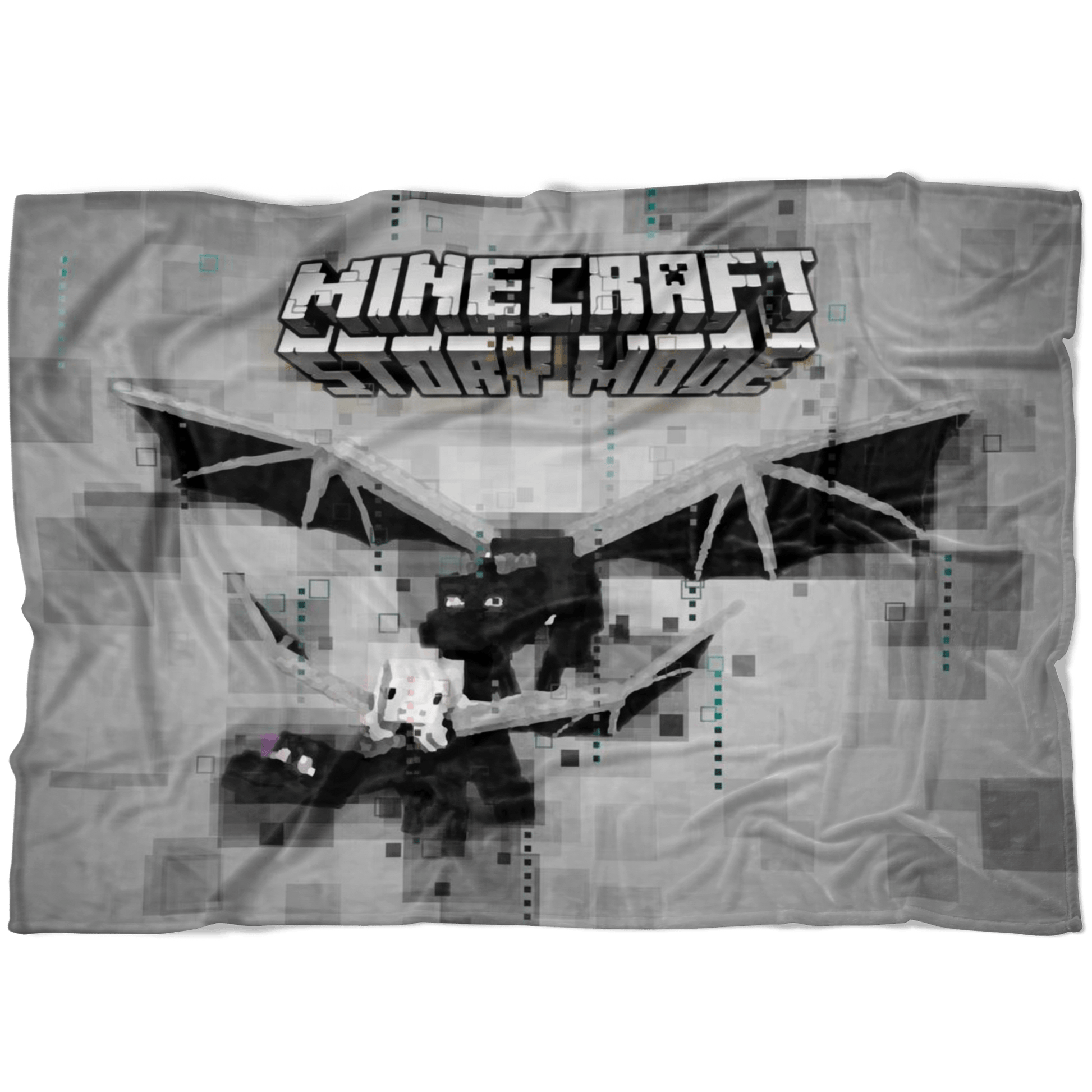 Minecraft Fleece Blanket Ender Dragon Pixels Grey Blanket - Lusy Store