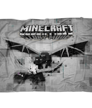 Minecraft Fleece Blanket Ender Dragon Pixels Grey Blanket - Lusy Store