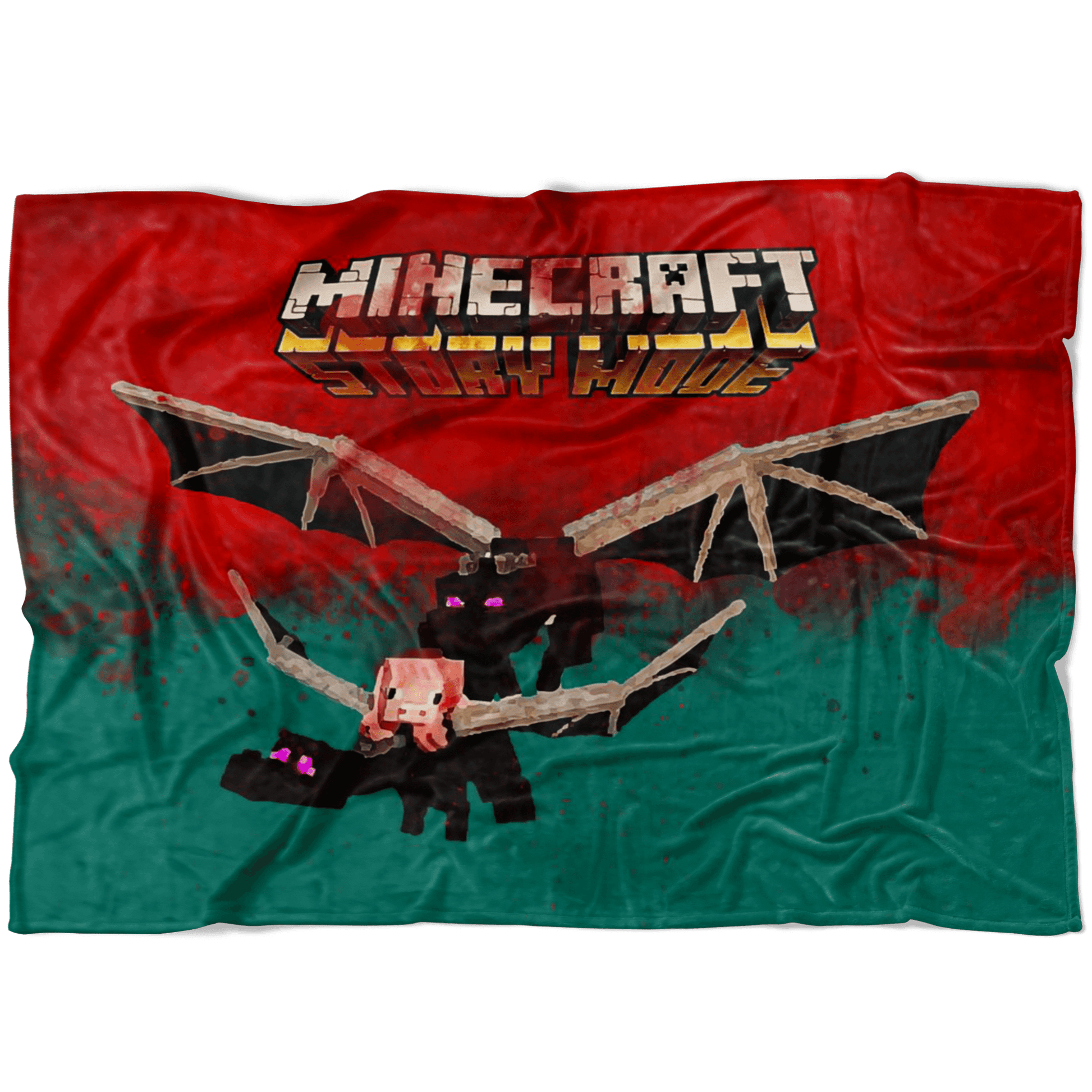 Minecraft Fleece Blanket Ender Dragon Red Blanket LS0798 - Lusy Store