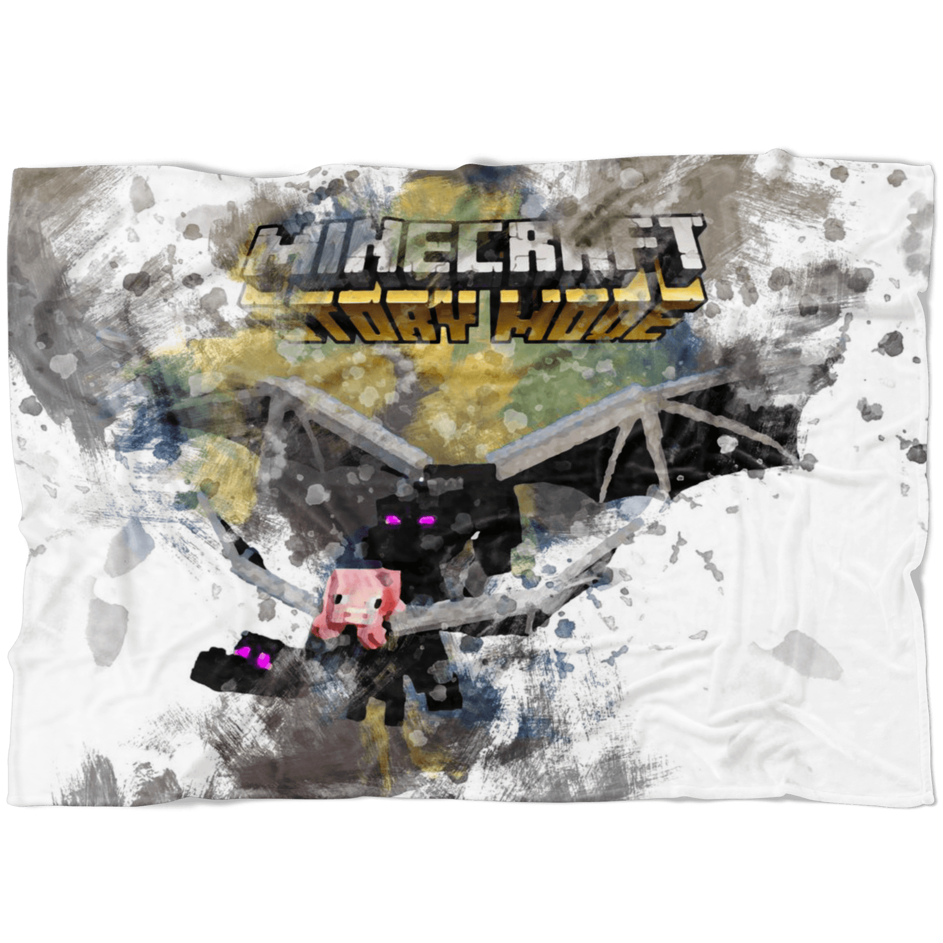 Minecraft Fleece Blanket Ender Dragon White Blanket LS0771 - Lusy Store