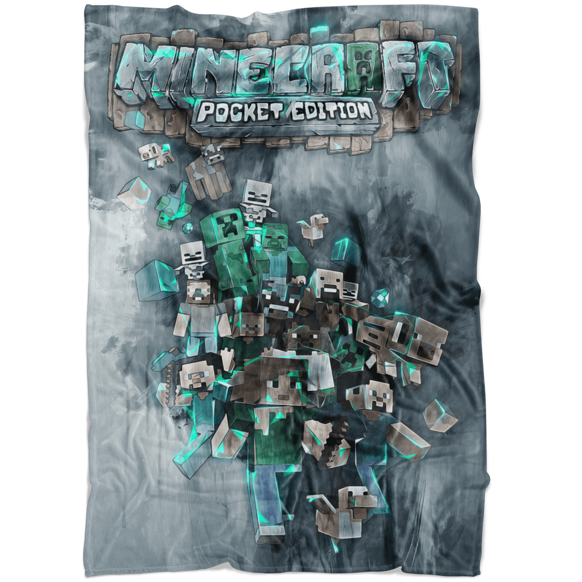 Minecraft Fleece Blanket Flex Grey Blanket - Lusy Store