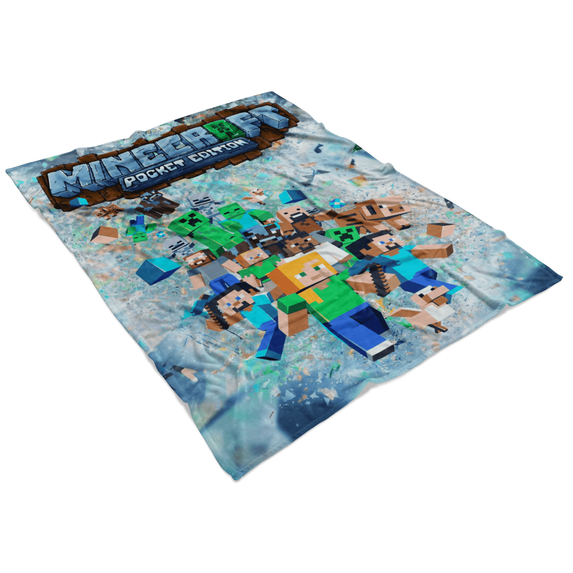 Minecraft Fleece Blanket Fragment Blue Blanket - Lusy Store