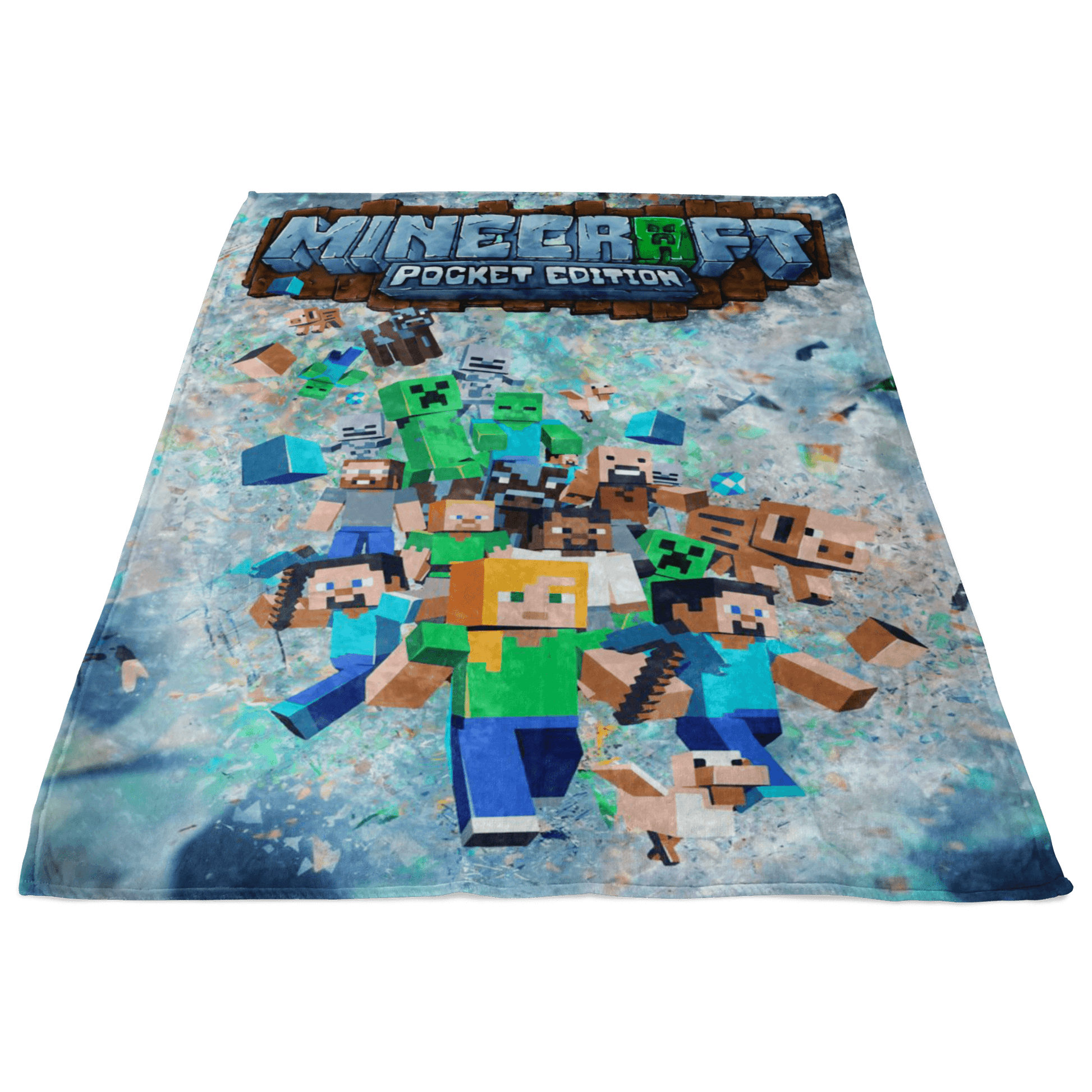 Minecraft Fleece Blanket Fragment Blue Blanket - Lusy Store