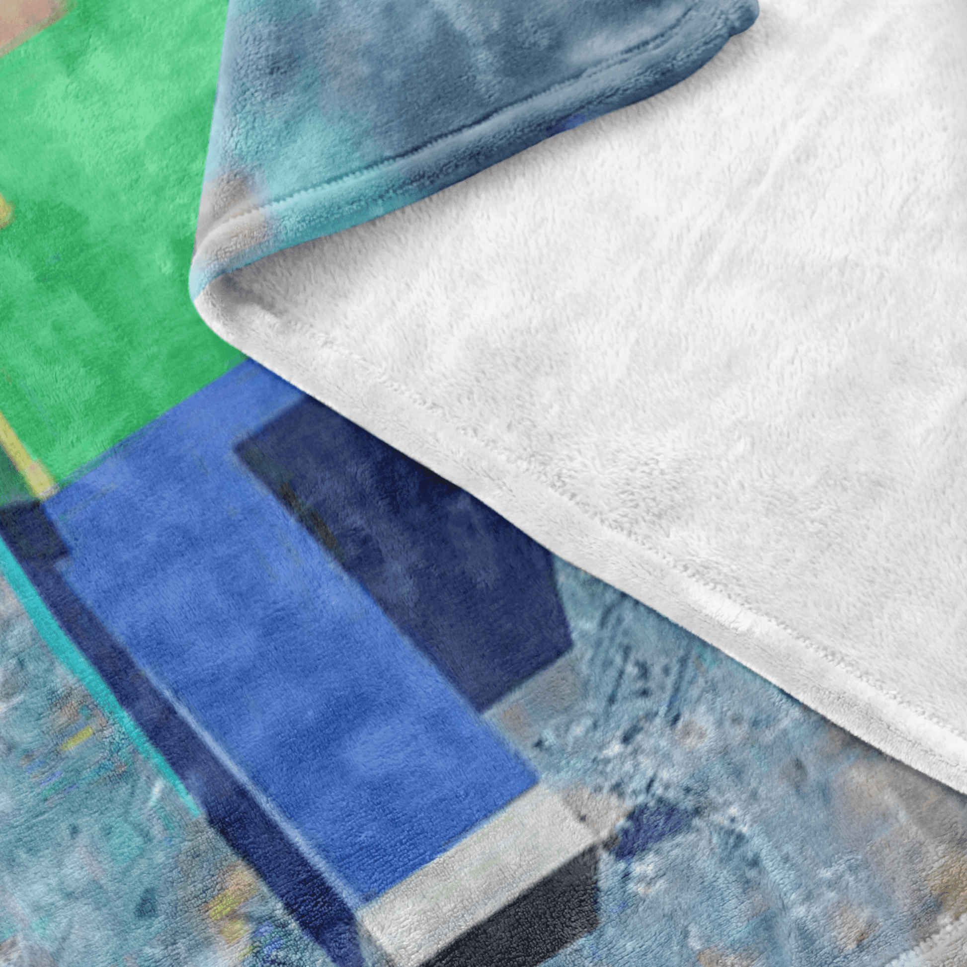 Minecraft Fleece Blanket Fragment Blue Blanket - Lusy Store