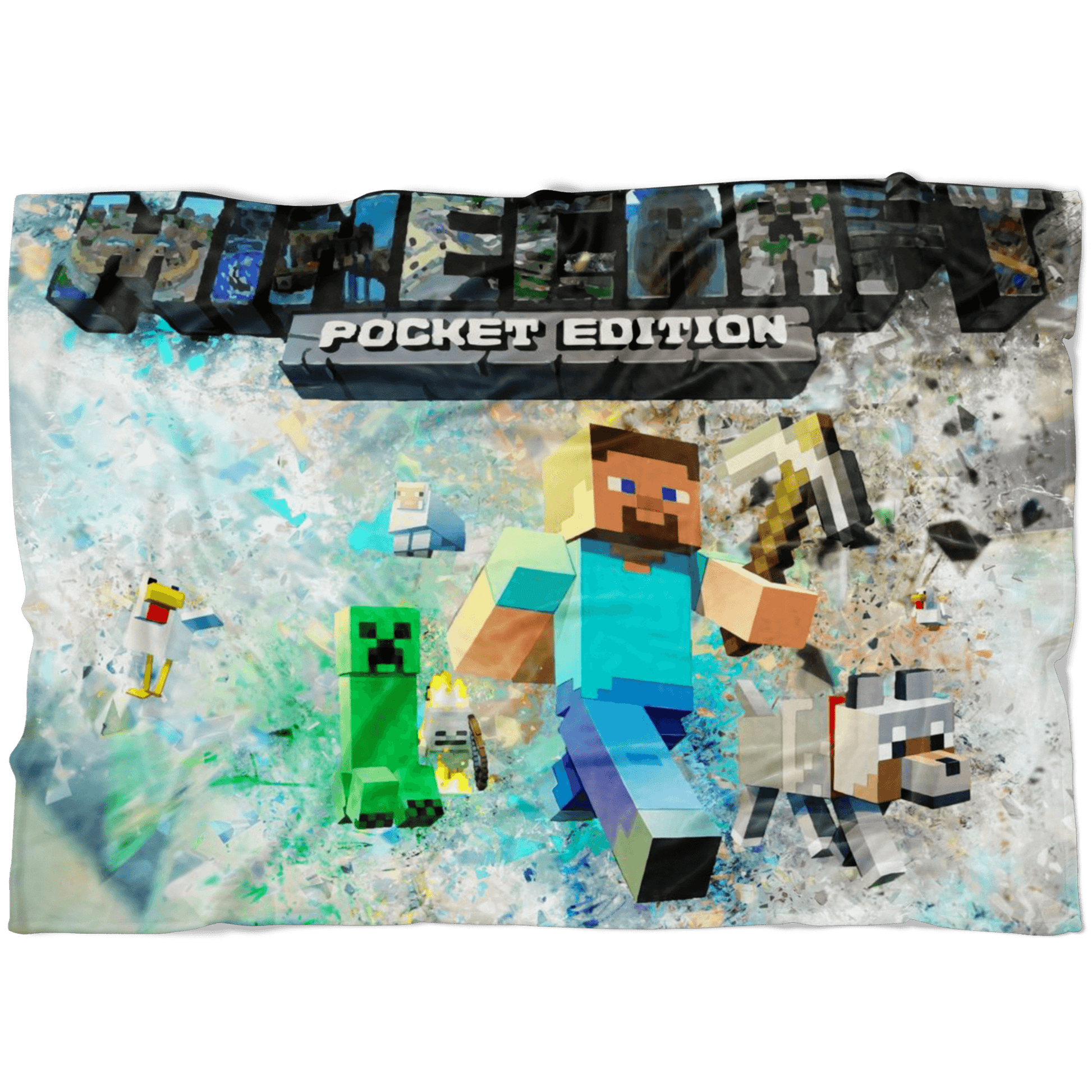 Minecraft Fleece Blanket Fragment Colorful Blanket - Lusy Store