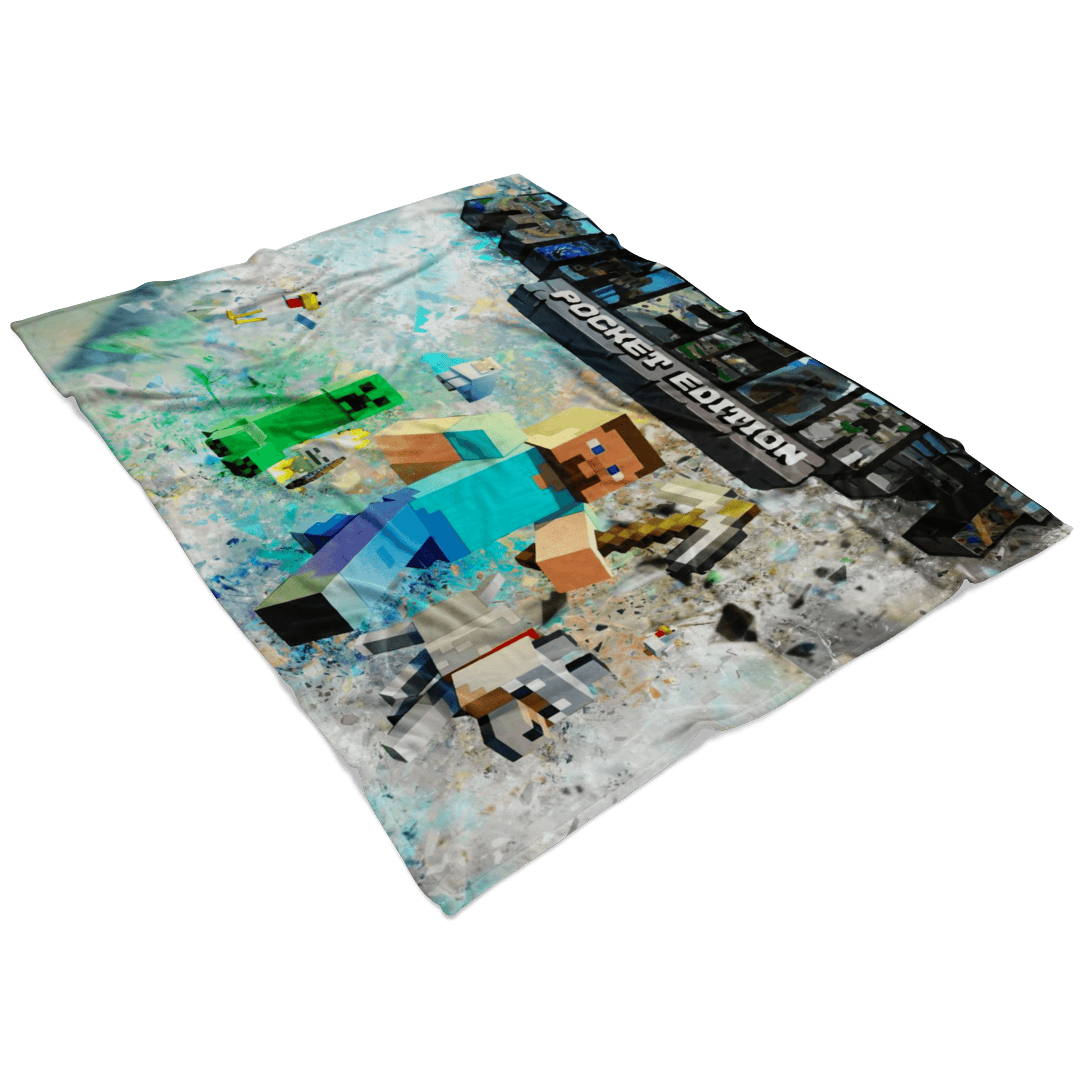 Minecraft Fleece Blanket Fragment Colorful Blanket - Lusy Store