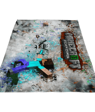 Minecraft Fleece Blanket Fragment Grey Blanket - Lusy Store