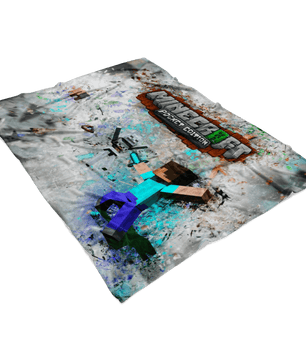Minecraft Fleece Blanket Fragment Grey Blanket - Lusy Store