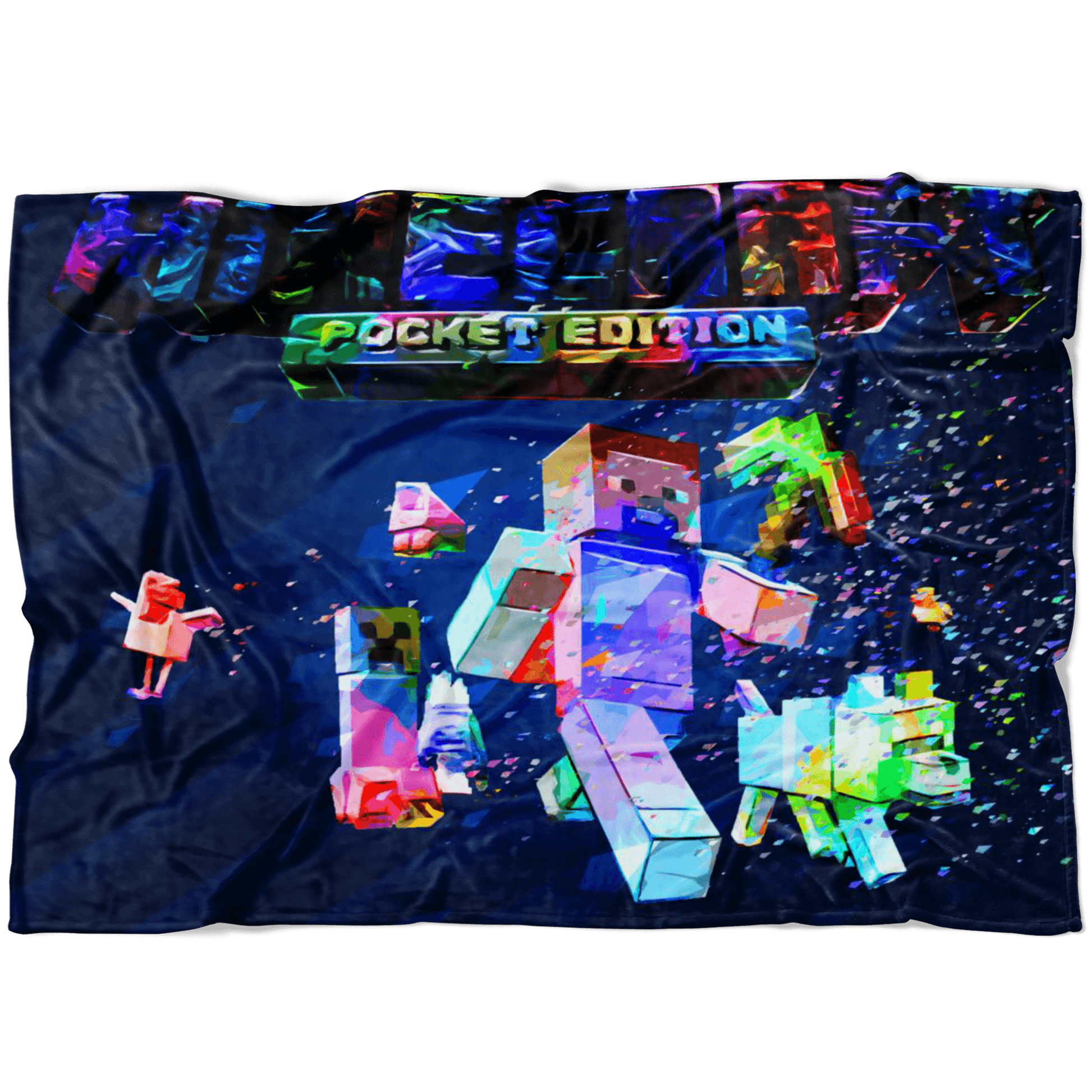 Minecraft Fleece Blanket Geometric Abstract Colorful Blanket - Lusy Store