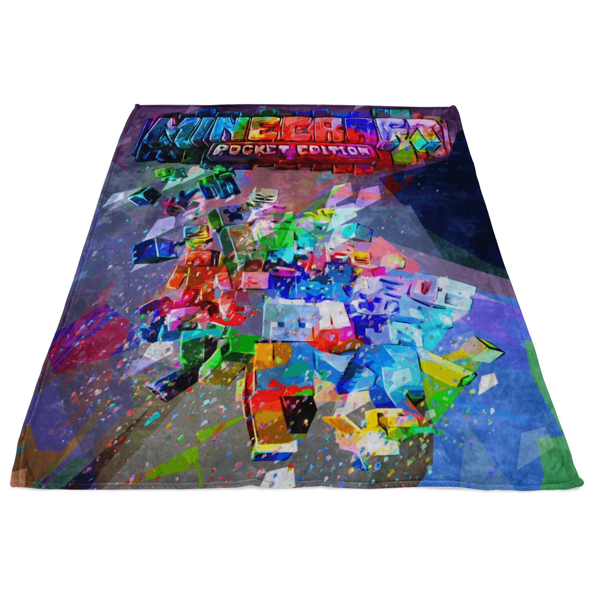 Minecraft Fleece Blanket Geometric Abstract Colorful Blanket - Lusy Store