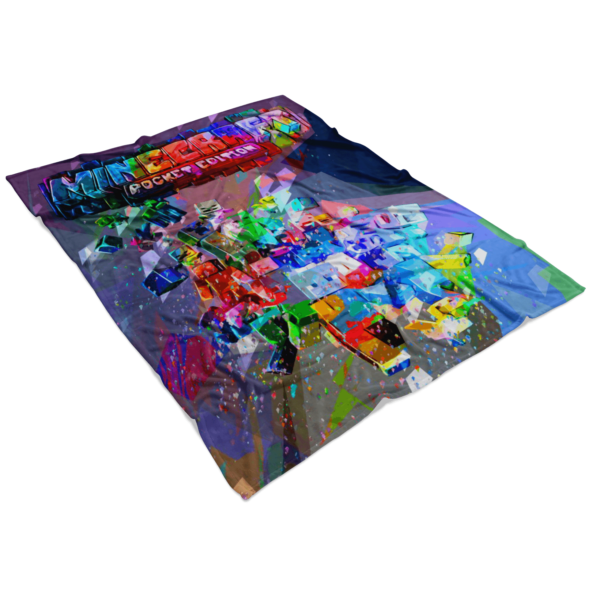 Minecraft Fleece Blanket Geometric Abstract Colorful Blanket - Lusy Store