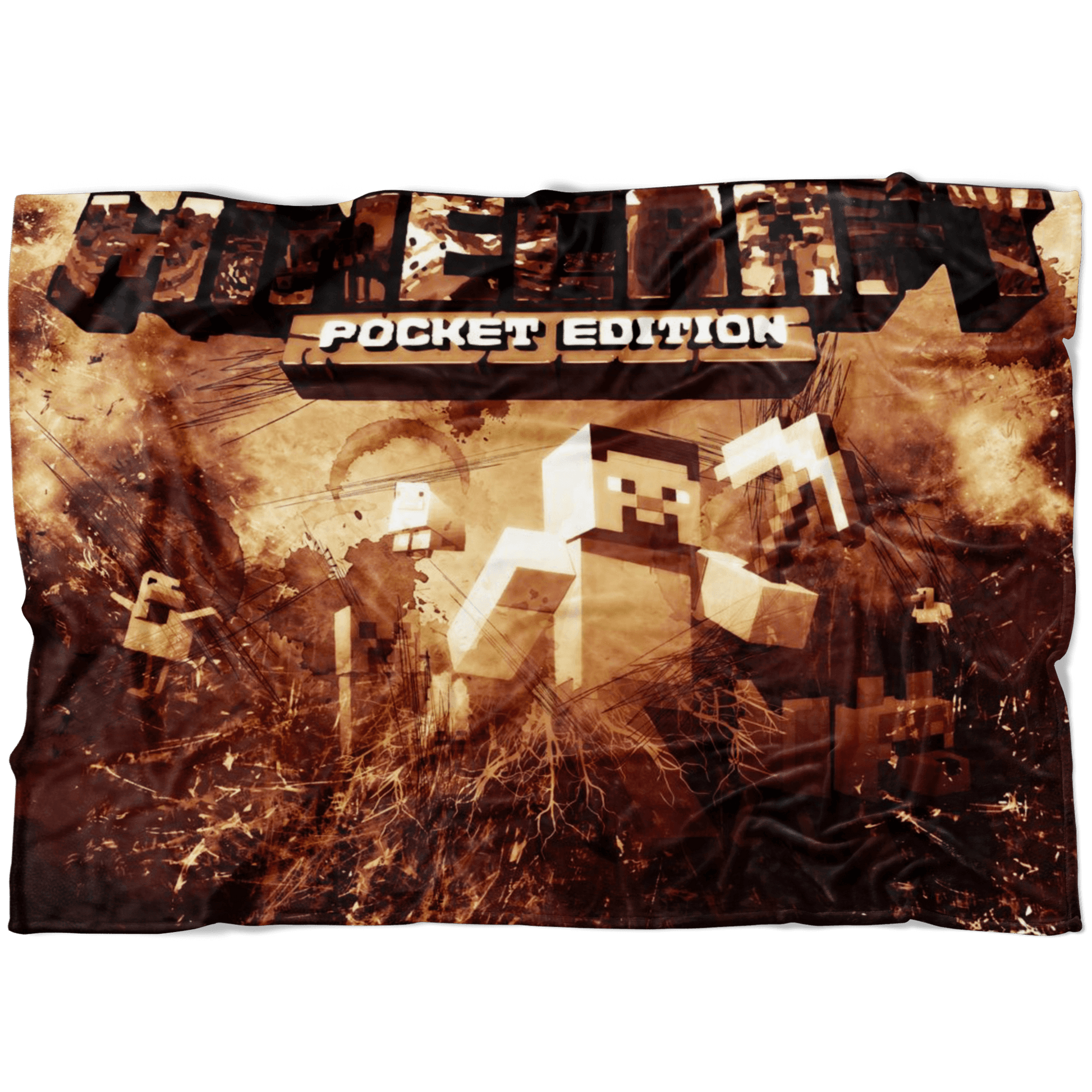 Minecraft Fleece Blanket Grunge Brown Blanket - Lusy Store
