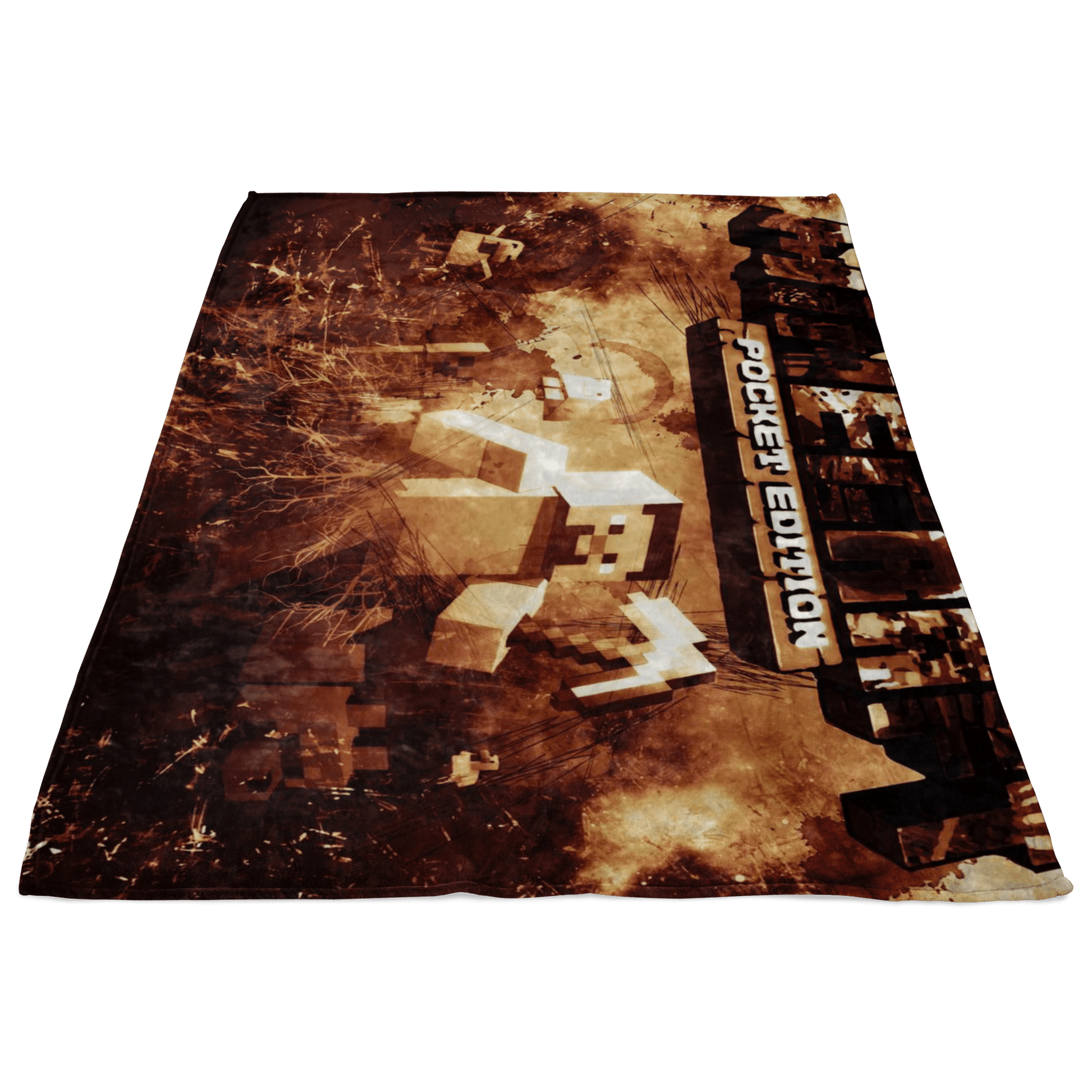 Minecraft Fleece Blanket Grunge Brown Blanket - Lusy Store