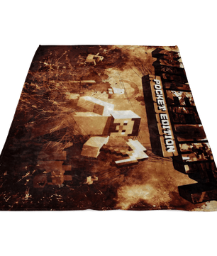 Minecraft Fleece Blanket Grunge Brown Blanket - Lusy Store