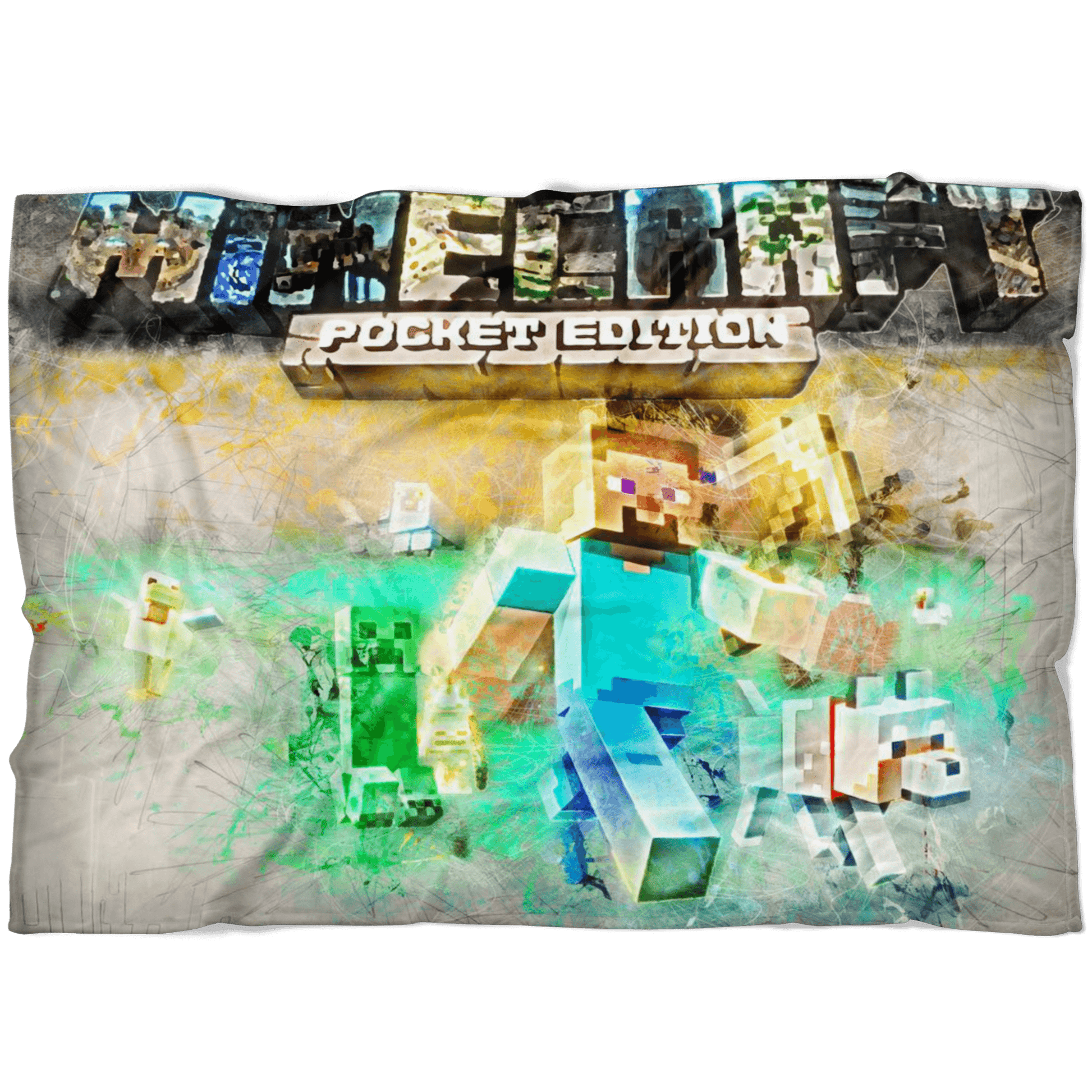 Minecraft Fleece Blanket Grunge Colorful Blanket - Lusy Store
