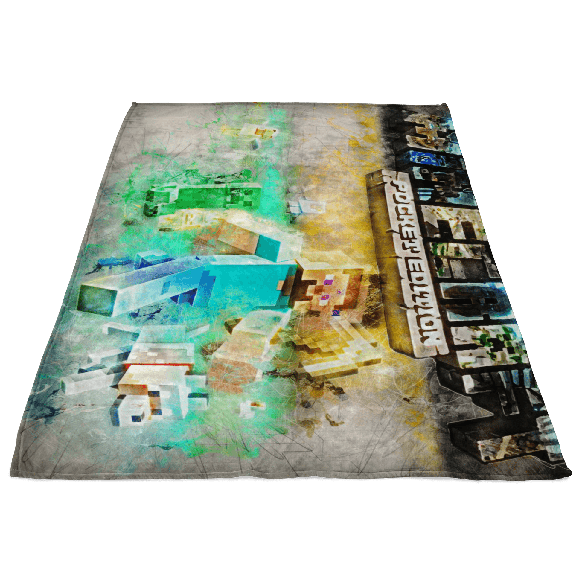 Minecraft Fleece Blanket Grunge Colorful Blanket - Lusy Store