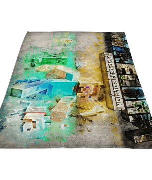 Minecraft Fleece Blanket Grunge Colorful Blanket - Lusy Store