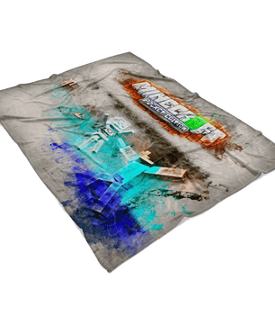 Minecraft Fleece Blanket Grunge Grey Blanket - Lusy Store