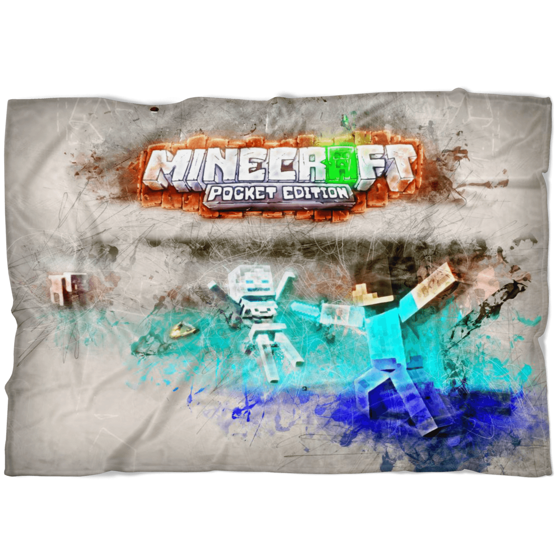 Minecraft Fleece Blanket Grunge Grey Blanket - Lusy Store