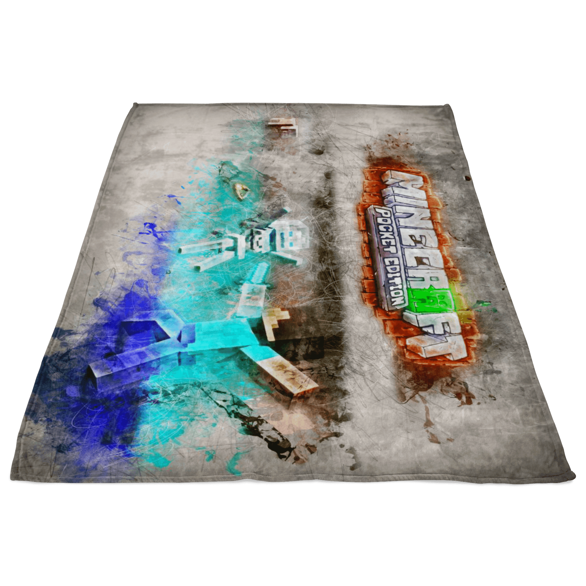 Minecraft Fleece Blanket Grunge Grey Blanket - Lusy Store
