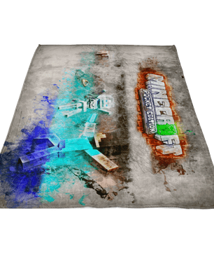 Minecraft Fleece Blanket Grunge Grey Blanket - Lusy Store