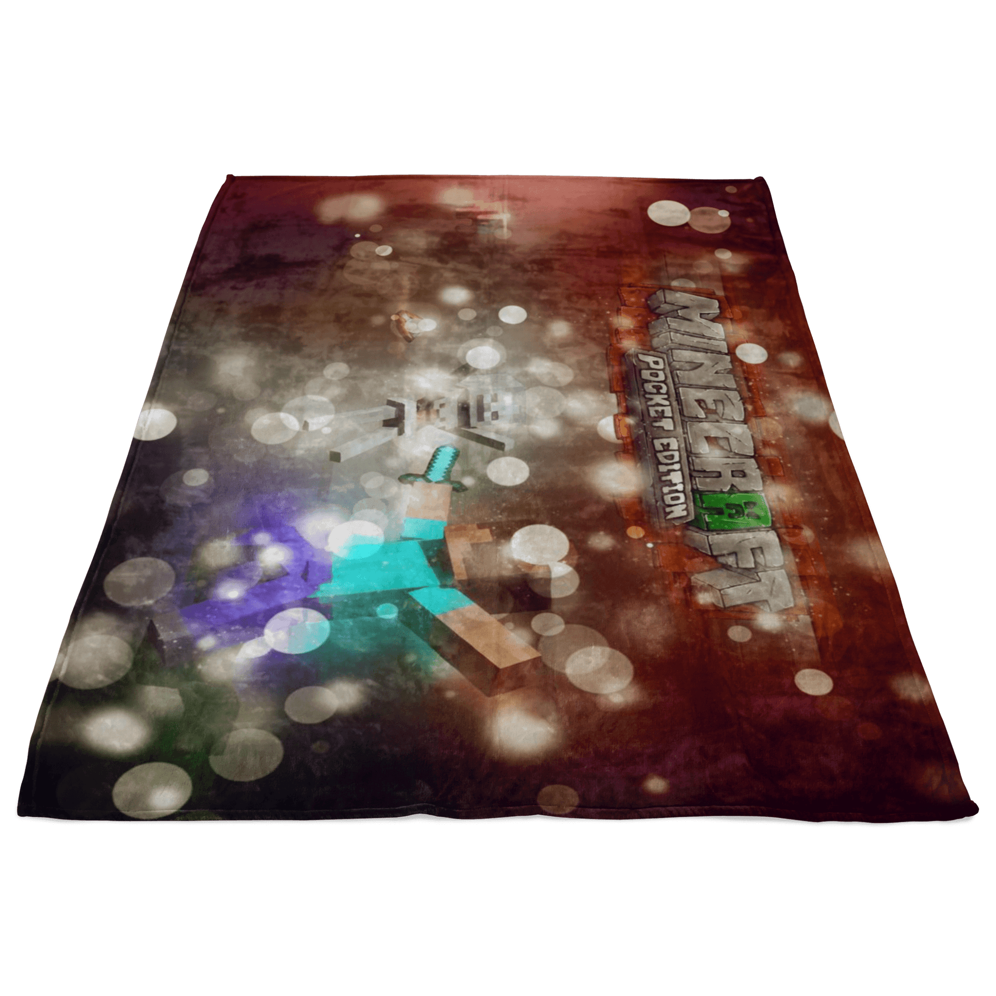 Minecraft Fleece Blanket Hoildays Bokeh Brown Blanket - Lusy Store