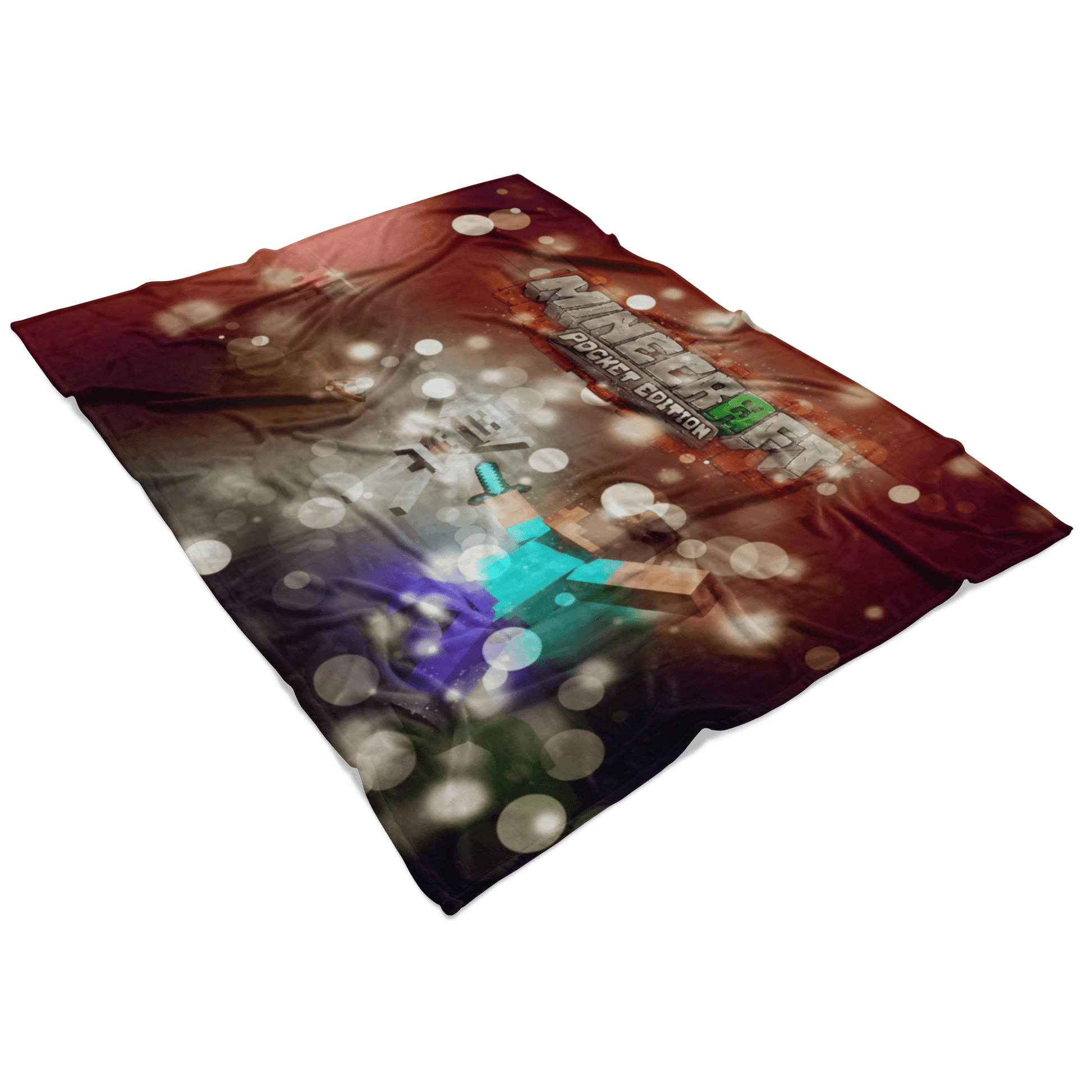 Minecraft Fleece Blanket Hoildays Bokeh Brown Blanket - Lusy Store