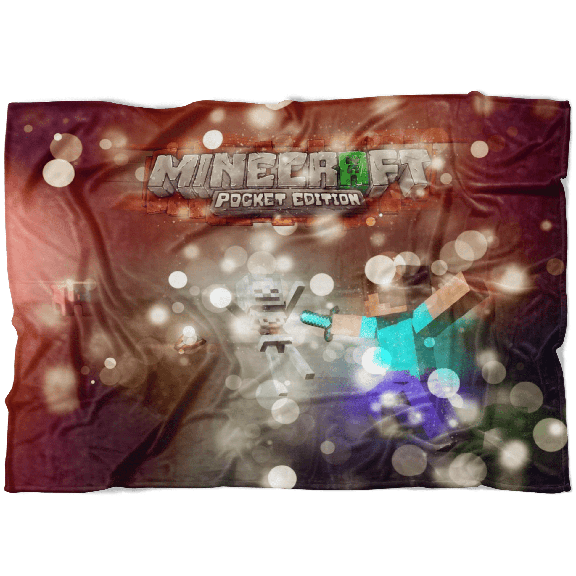 Minecraft Fleece Blanket Hoildays Bokeh Brown Blanket - Lusy Store