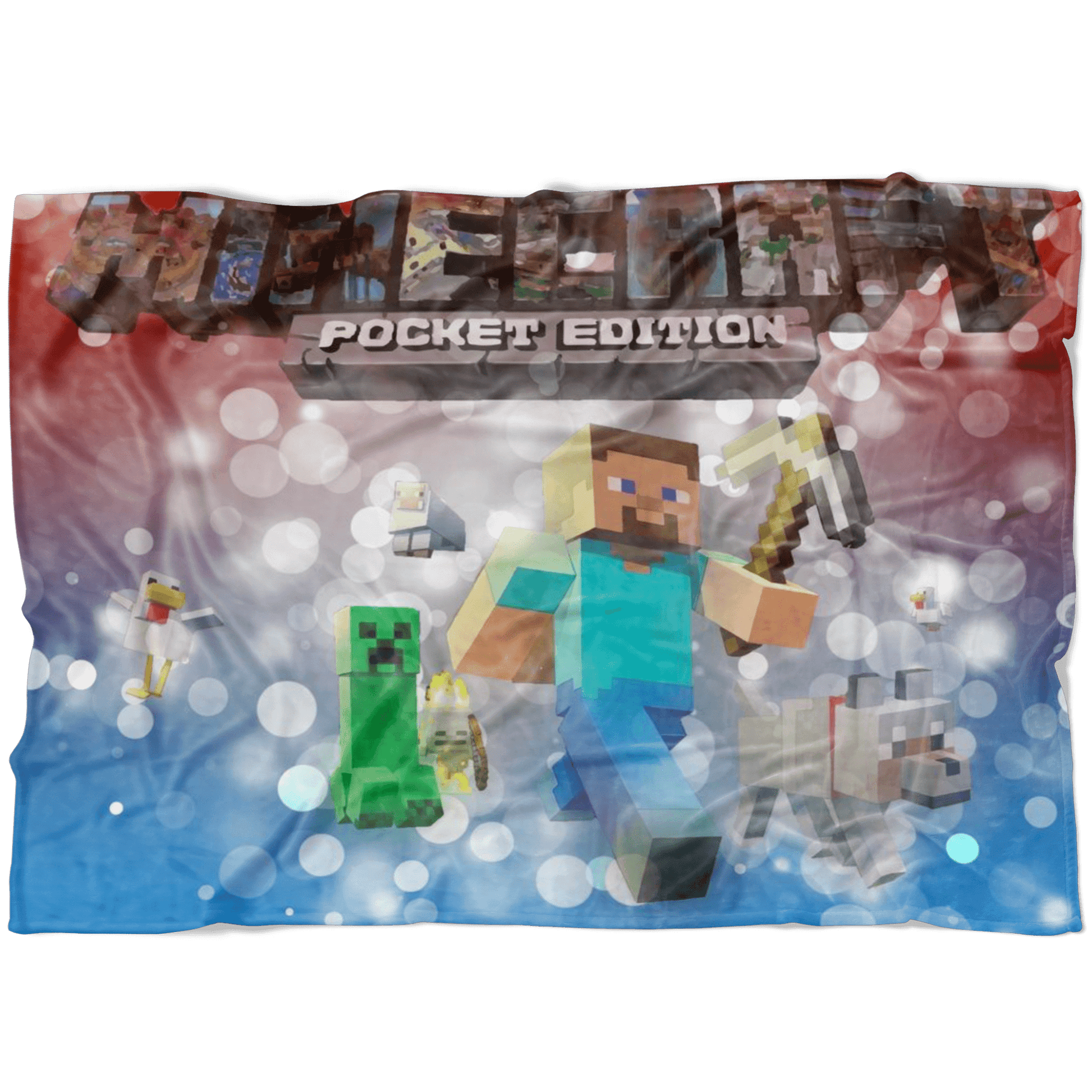 Minecraft Fleece Blanket Hoildays Bokeh Colorful Blanket - Lusy Store