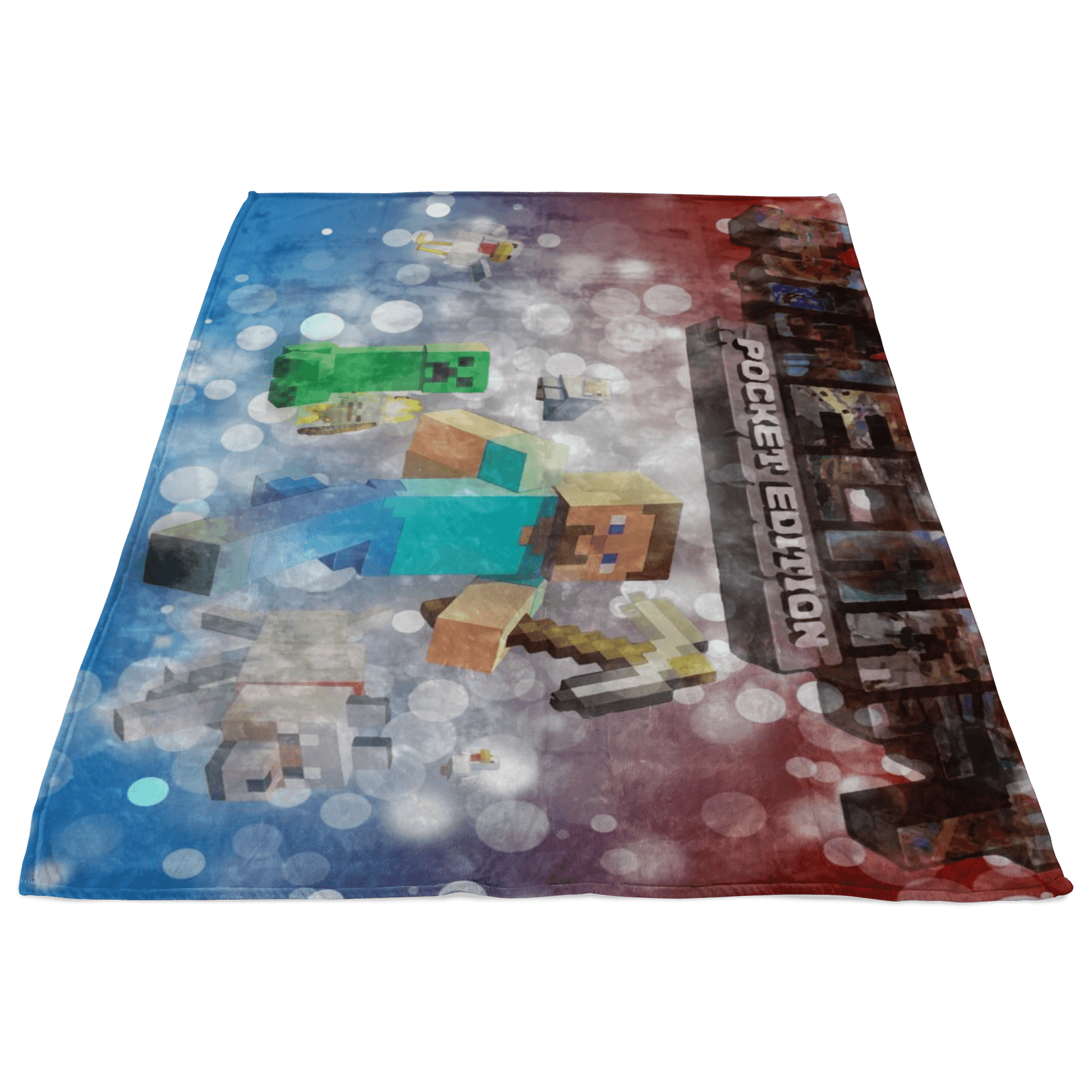 Minecraft Fleece Blanket Hoildays Bokeh Colorful Blanket - Lusy Store