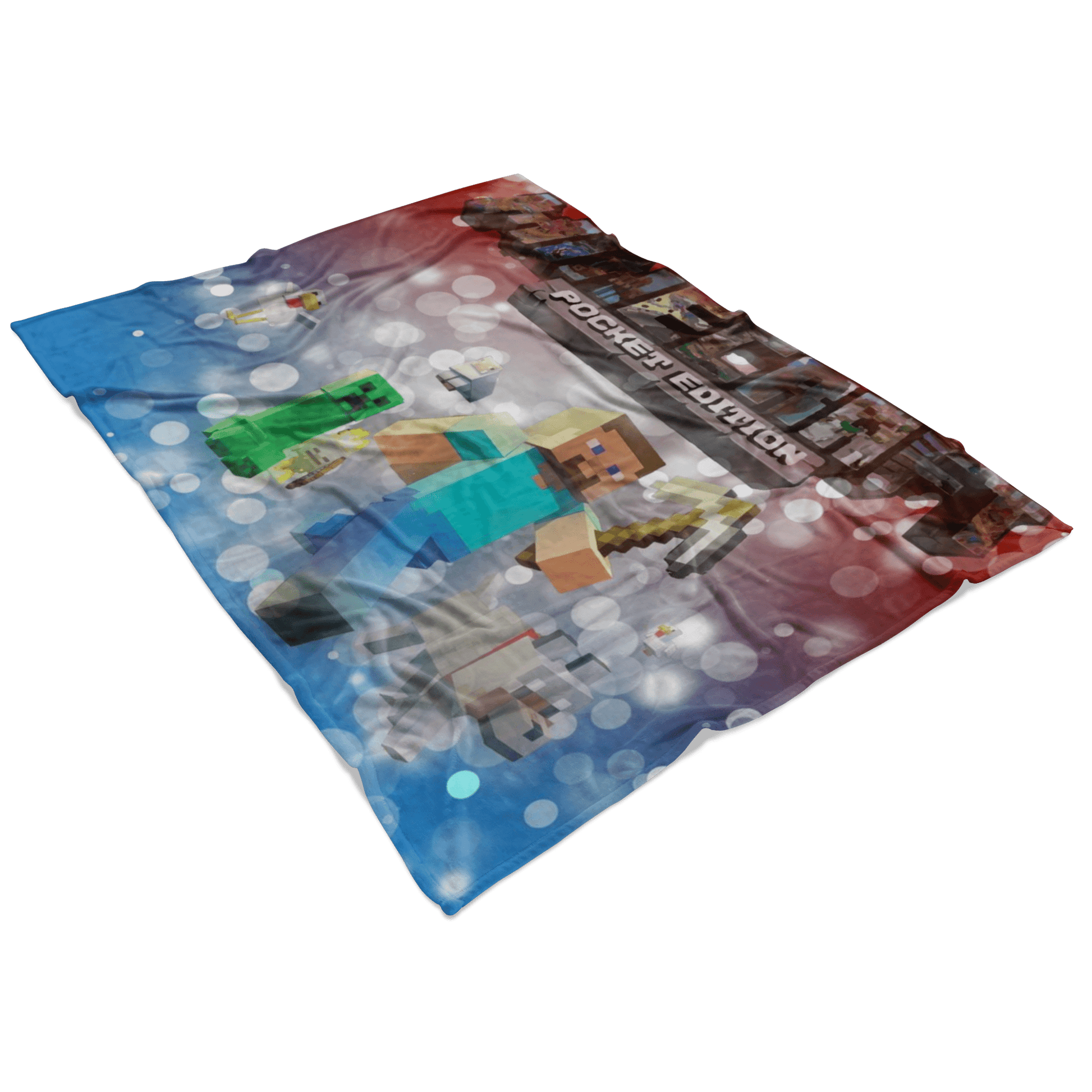 Minecraft Fleece Blanket Hoildays Bokeh Colorful Blanket - Lusy Store