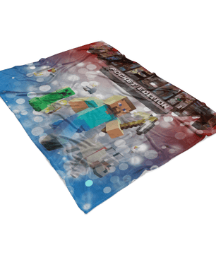 Minecraft Fleece Blanket Hoildays Bokeh Colorful Blanket - Lusy Store