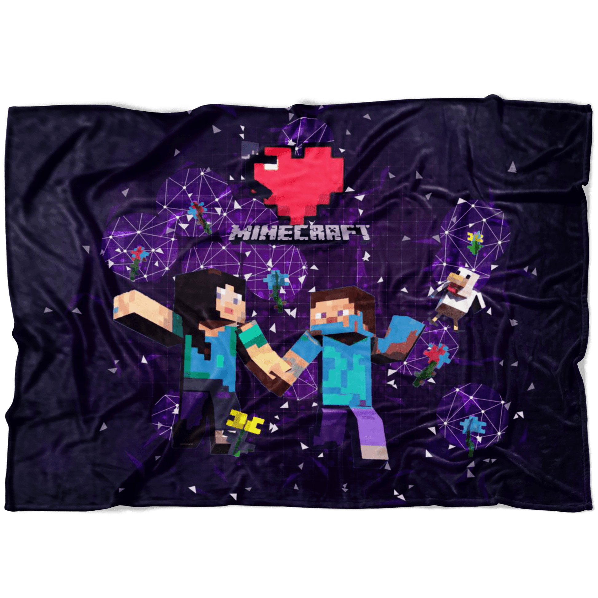 Minecraft Fleece Blanket Minecraft Love Black Blanket LS0703 - Lusy Store