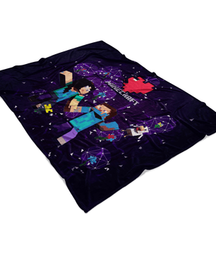 Minecraft Fleece Blanket Minecraft Love Black Blanket LS0703 - Lusy Store