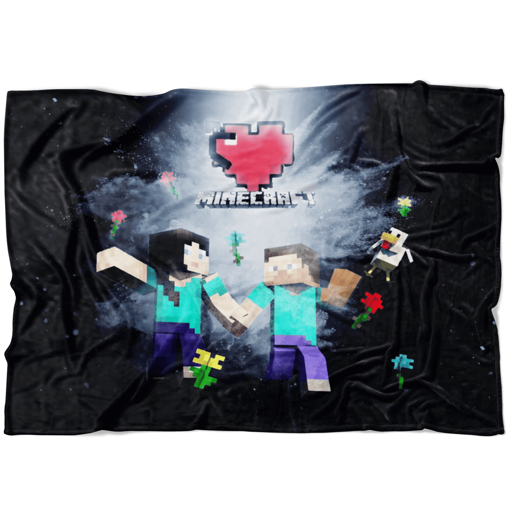 Minecraft Fleece Blanket Minecraft Love Black Blanket LS0730 - Lusy Store