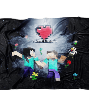 Minecraft Fleece Blanket Minecraft Love Black Blanket LS0730 - Lusy Store