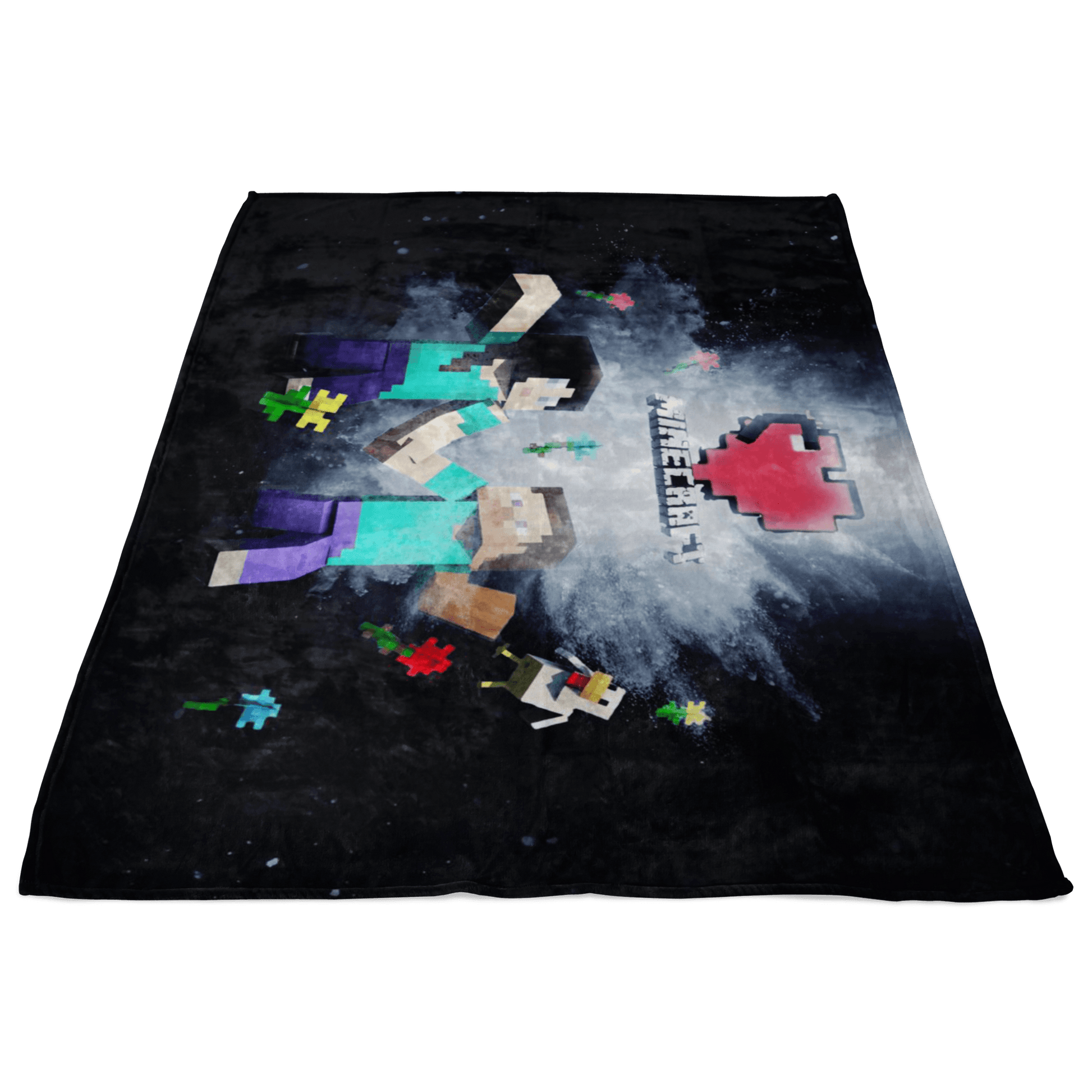 Minecraft Fleece Blanket Minecraft Love Black Blanket LS0730 - Lusy Store