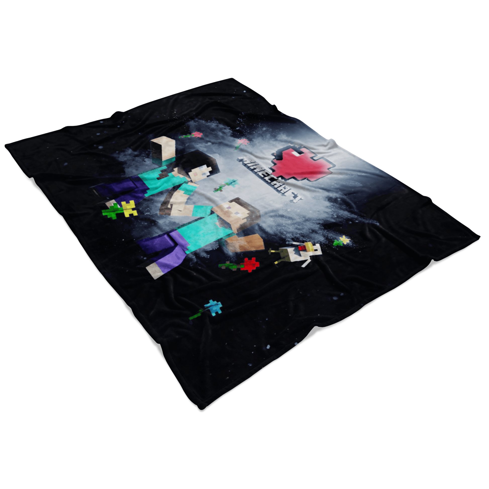 Minecraft Fleece Blanket Minecraft Love Black Blanket LS0730 - Lusy Store