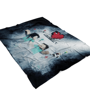 Minecraft Fleece Blanket Minecraft Love Black Blanket LS0752 - Lusy Store
