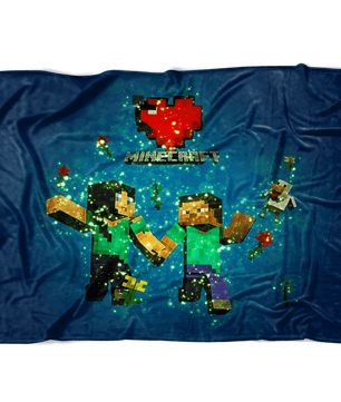 Minecraft Fleece Blanket Minecraft Love Blue Blanket - Lusy Store