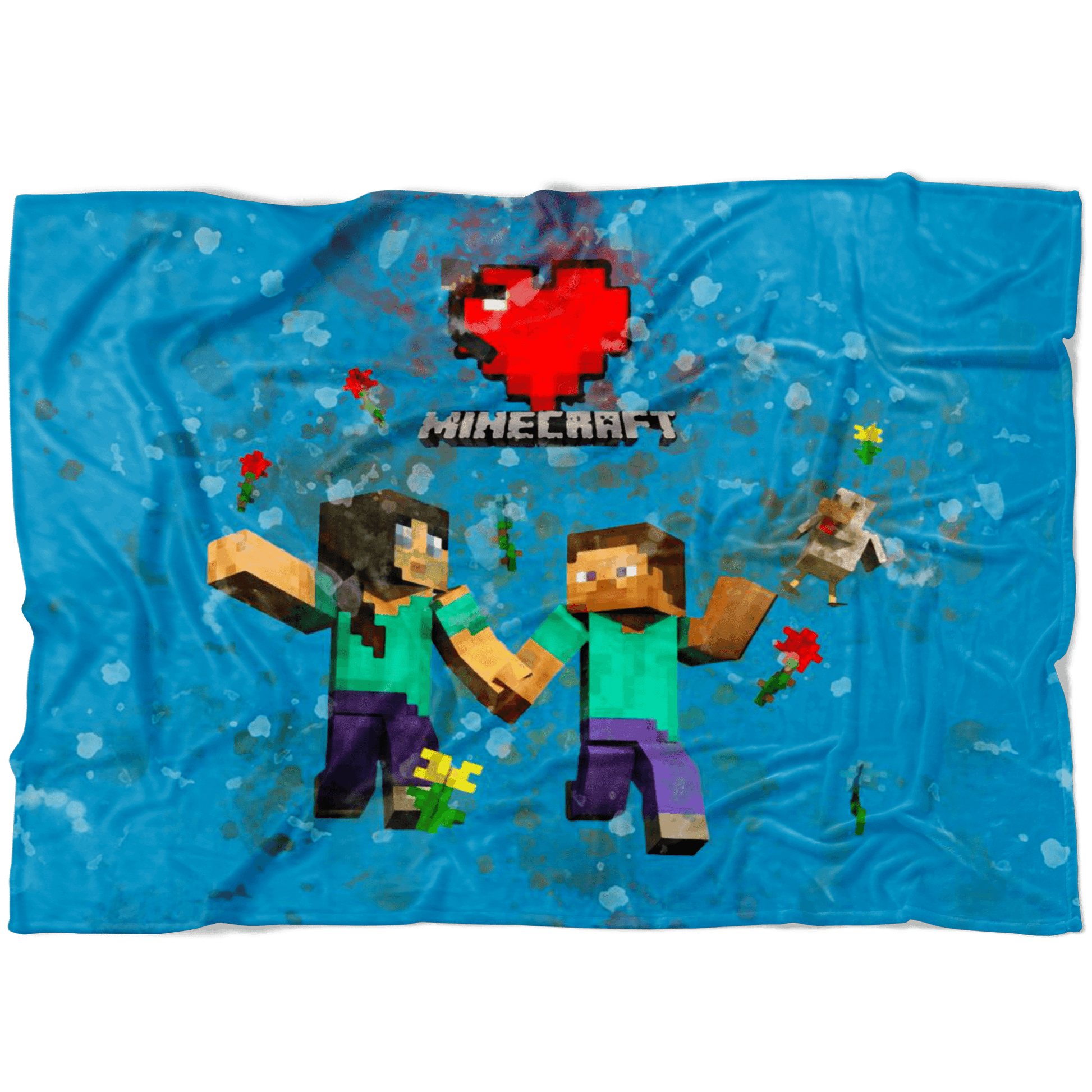 Minecraft Fleece Blanket Minecraft Love Blue Blanket LS0773 - Lusy Store