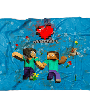 Minecraft Fleece Blanket Minecraft Love Blue Blanket LS0773 - Lusy Store
