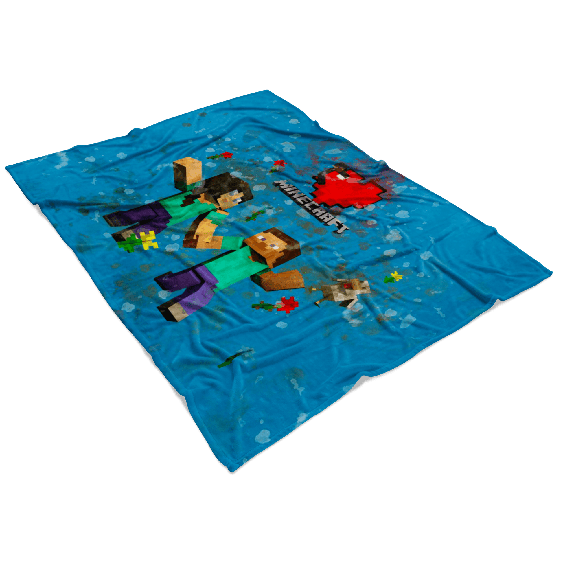 Minecraft Fleece Blanket Minecraft Love Blue Blanket LS0773 - Lusy Store