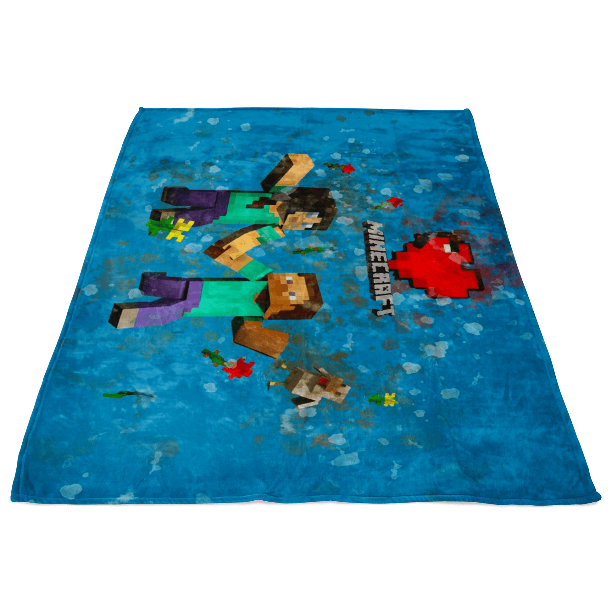 Minecraft Fleece Blanket Minecraft Love Blue Blanket LS0773 - Lusy Store