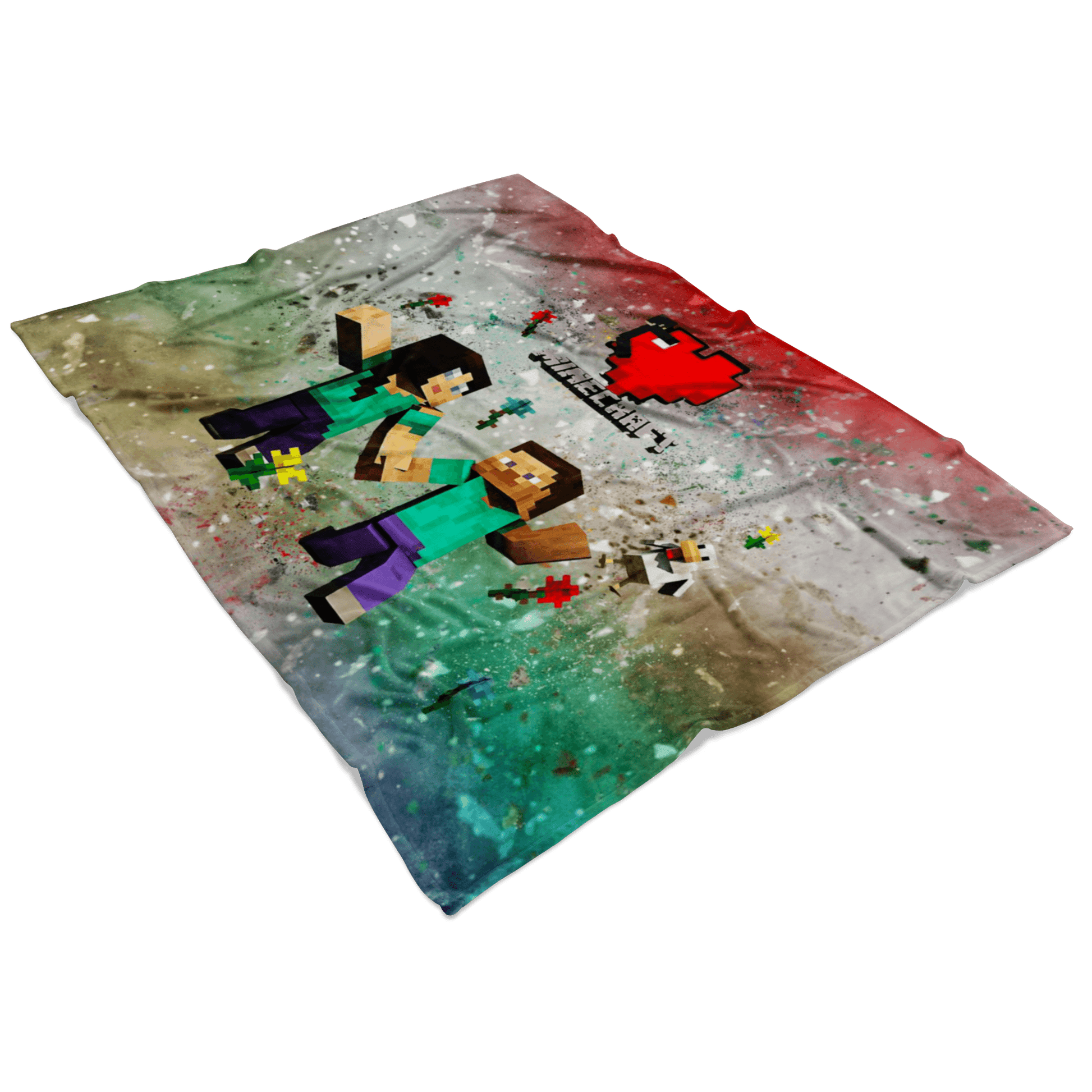 Minecraft Fleece Blanket Minecraft Love Cortisol Colorful Blanket - Lusy Store