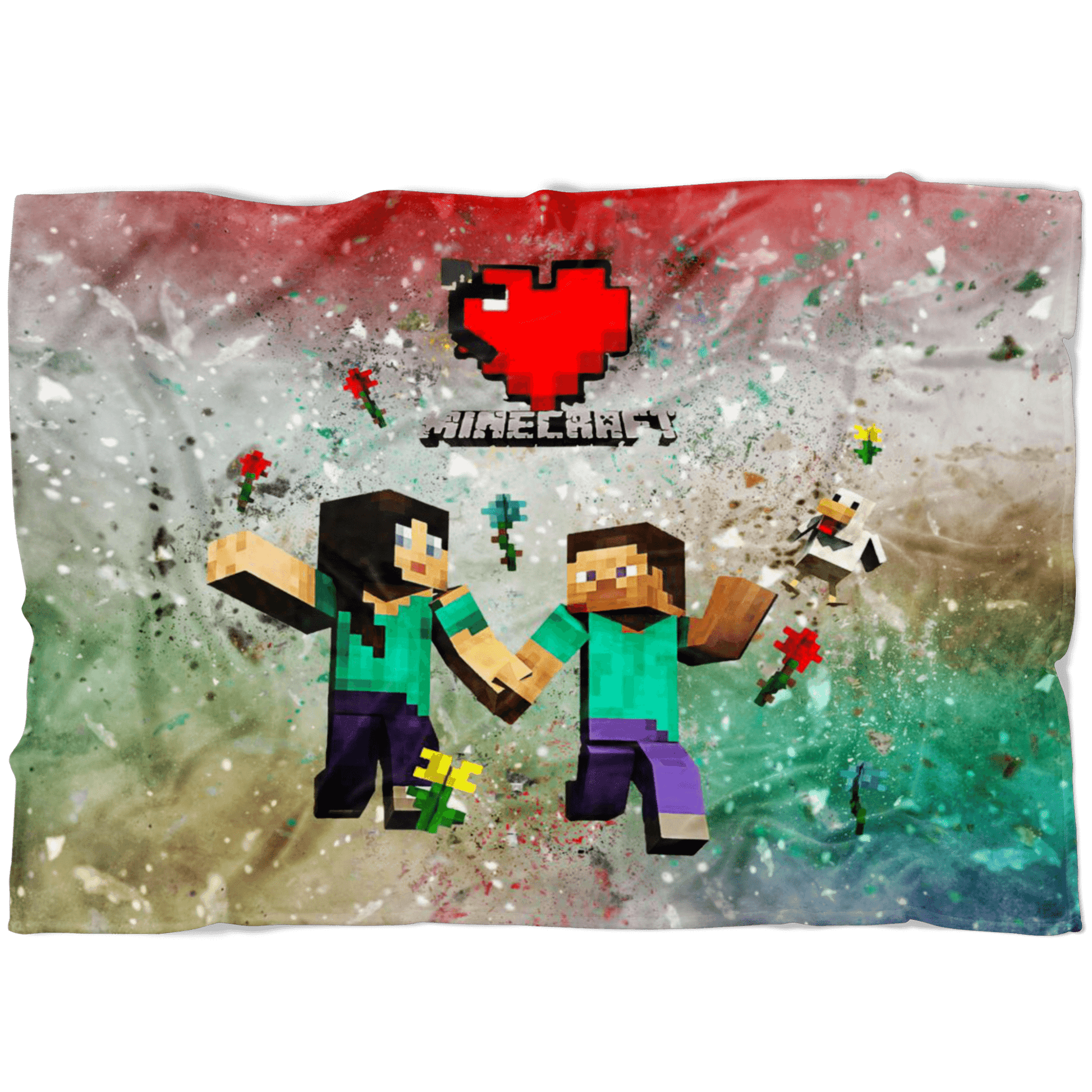 Minecraft Fleece Blanket Minecraft Love Cortisol Colorful Blanket - Lusy Store