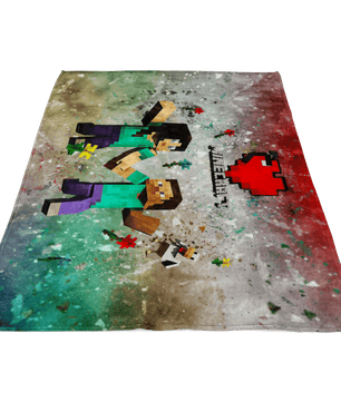 Minecraft Fleece Blanket Minecraft Love Cortisol Colorful Blanket - Lusy Store