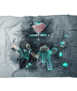 Minecraft Fleece Blanket Minecraft Love Flex Grey Blanket - Lusy Store