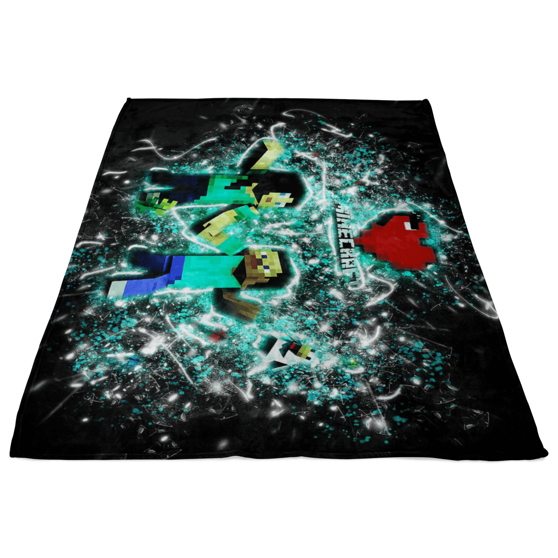 Minecraft Fleece Blanket Minecraft Love Frozen Glory Black Blanket - Lusy Store