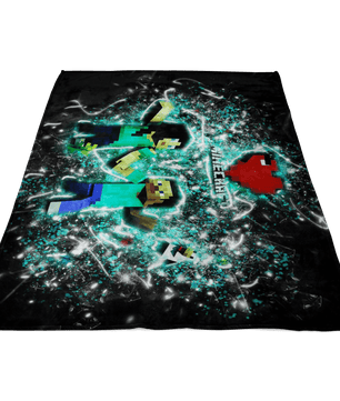 Minecraft Fleece Blanket Minecraft Love Frozen Glory Black Blanket - Lusy Store